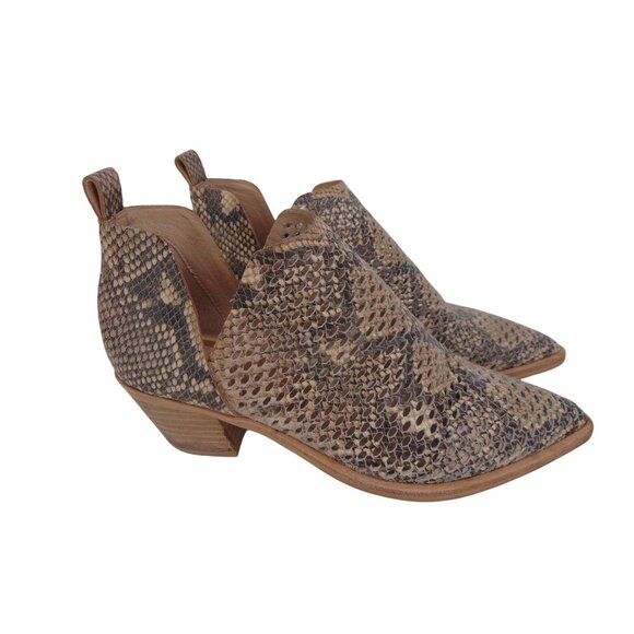Dolce Vita Sonni Reptile Bootie US 6 Reptile Print Leather Perforated Ankle Boot - Picture 1 of 12